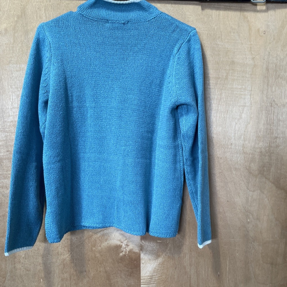 Appleseed's Women's Acrylic Turquoise Pullover Sweater‎ Medium - Picture 6 of 9